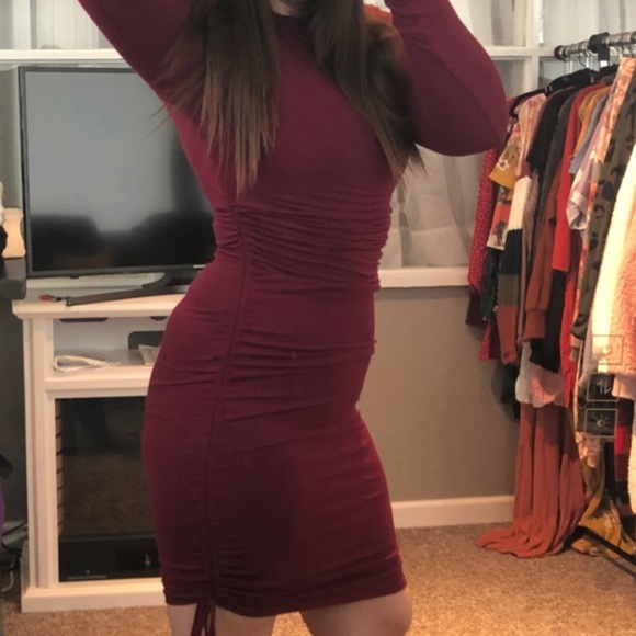 NWT! Boutique Dazzle Me Burgundy Dress. - Picture 3 of 3